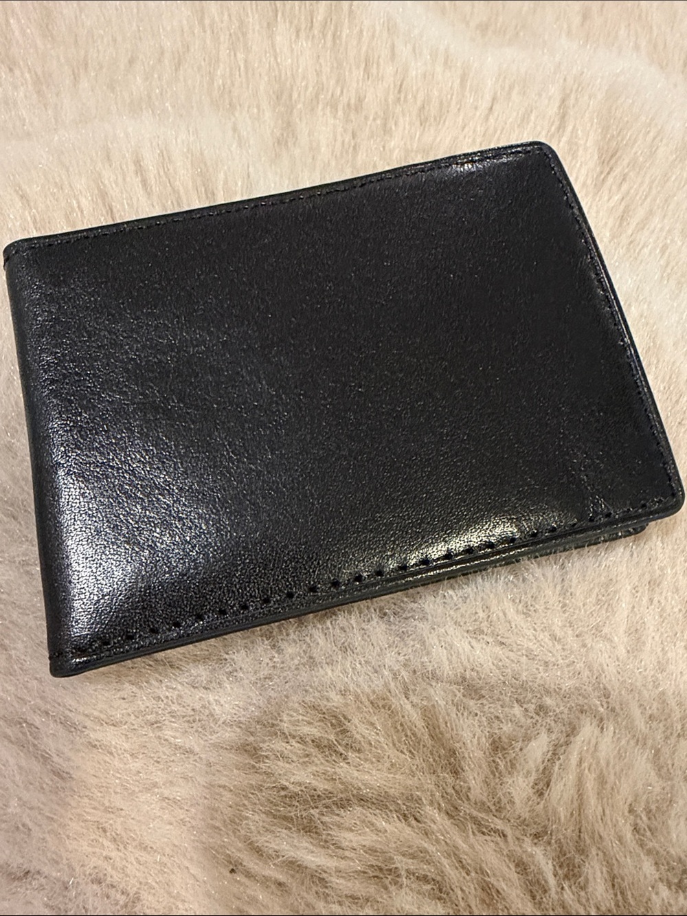 Mosaic Men's Black Leather Money Clip Credit Card Wallet